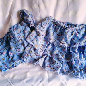 Floral Blue Kids Casual Dress